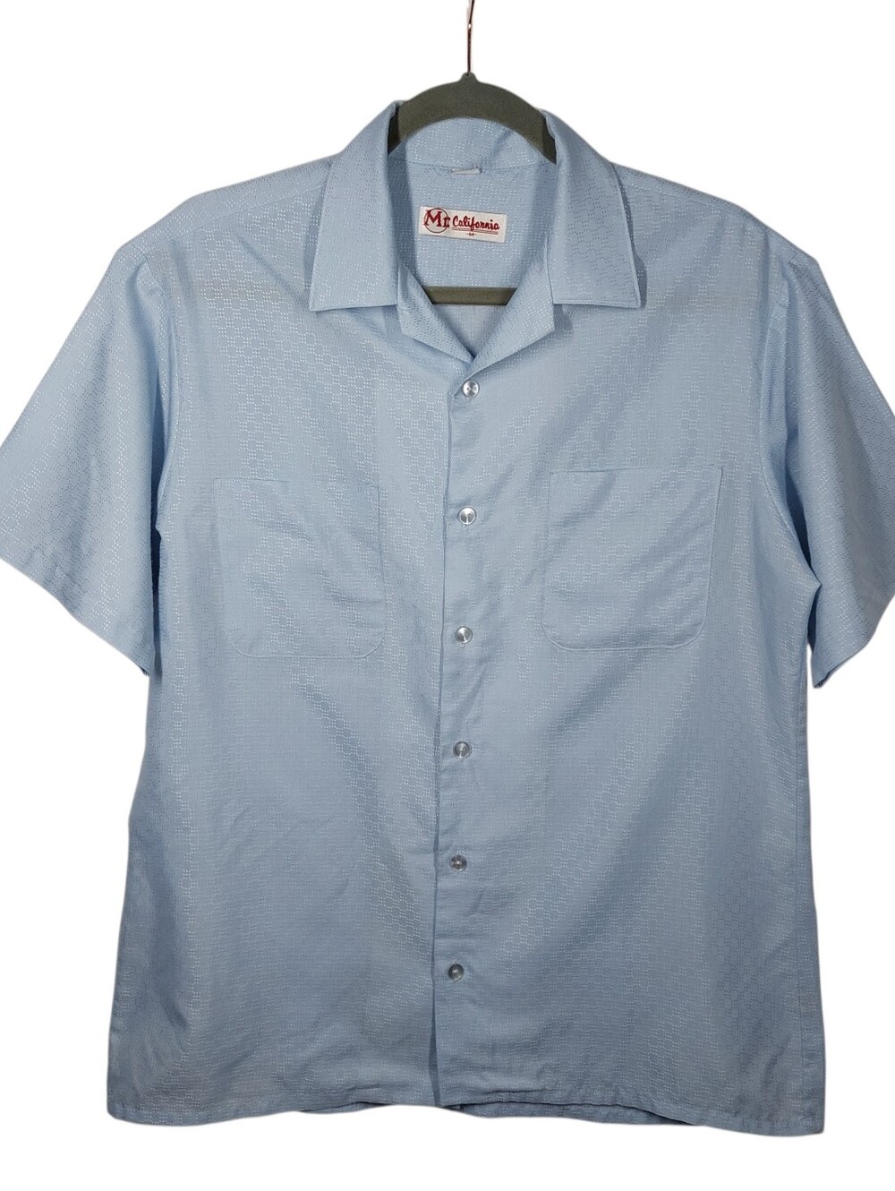 Vintage Mr California Short Sleeves Shirt Men's Medium Light Blue